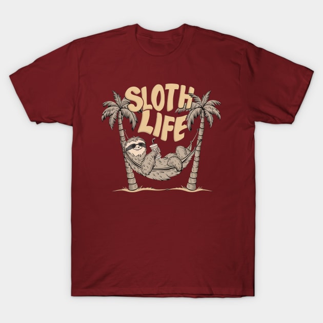 Sloth Life T-Shirt by Aldrvnd